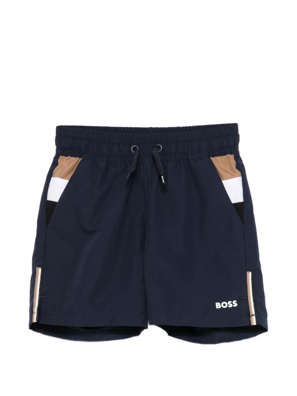 BOSS striped side panel swim shorts - Blu
