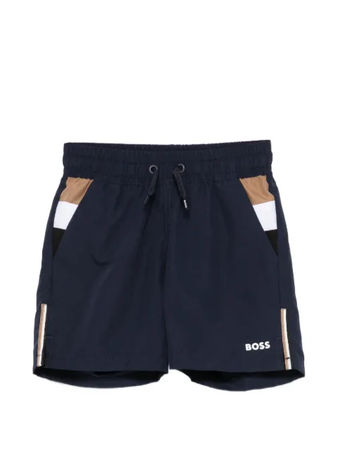 BOSS striped side panel swim shorts