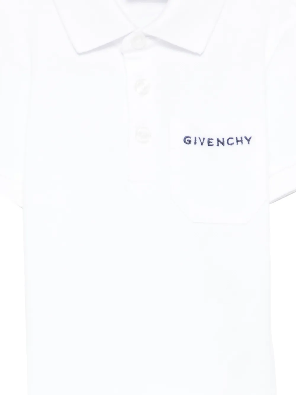  Givenchy Kids Pocket Short-sleeve Polo Shirt - White 