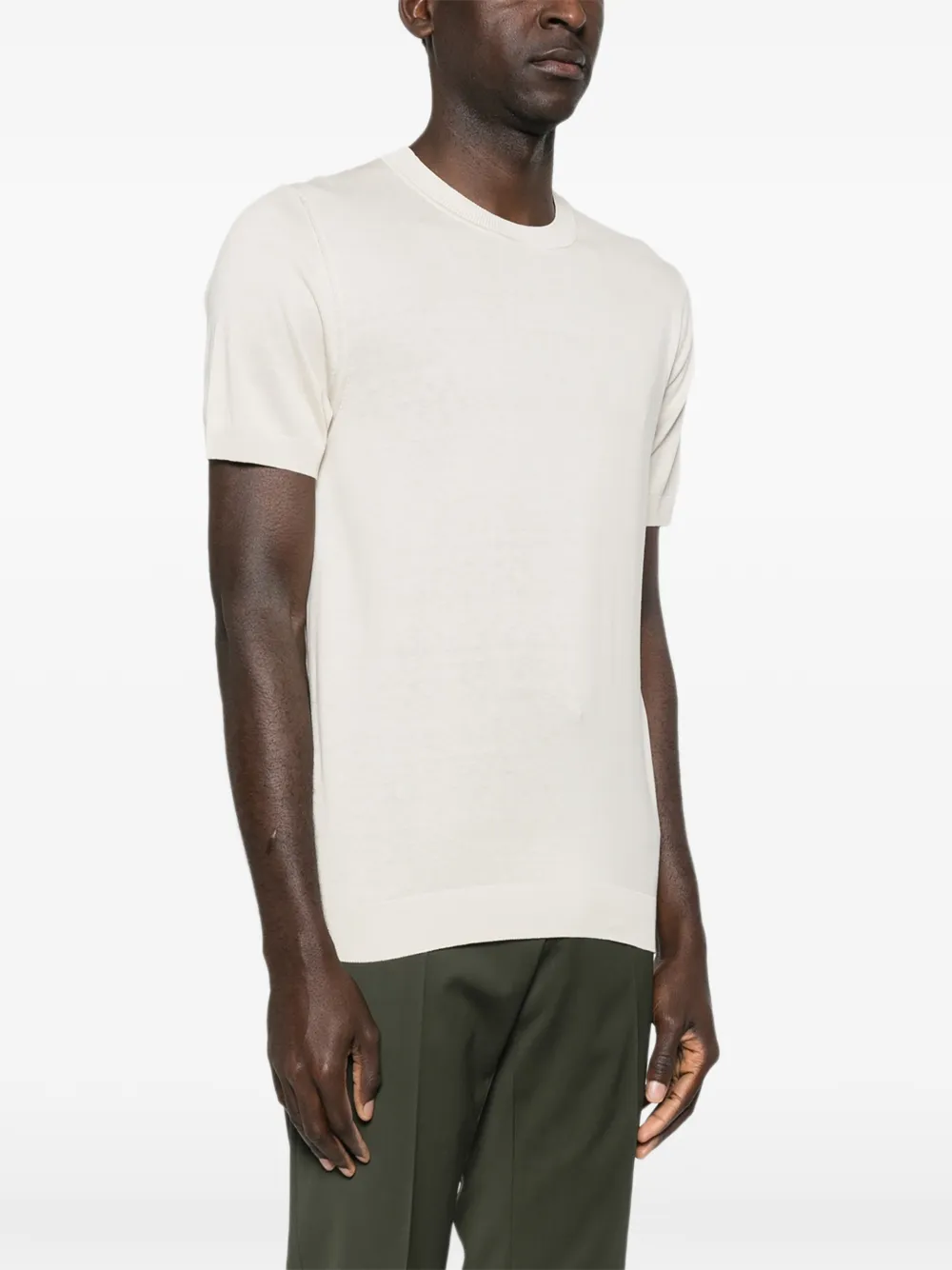 Lardini T-shirt met ronde hals Beige