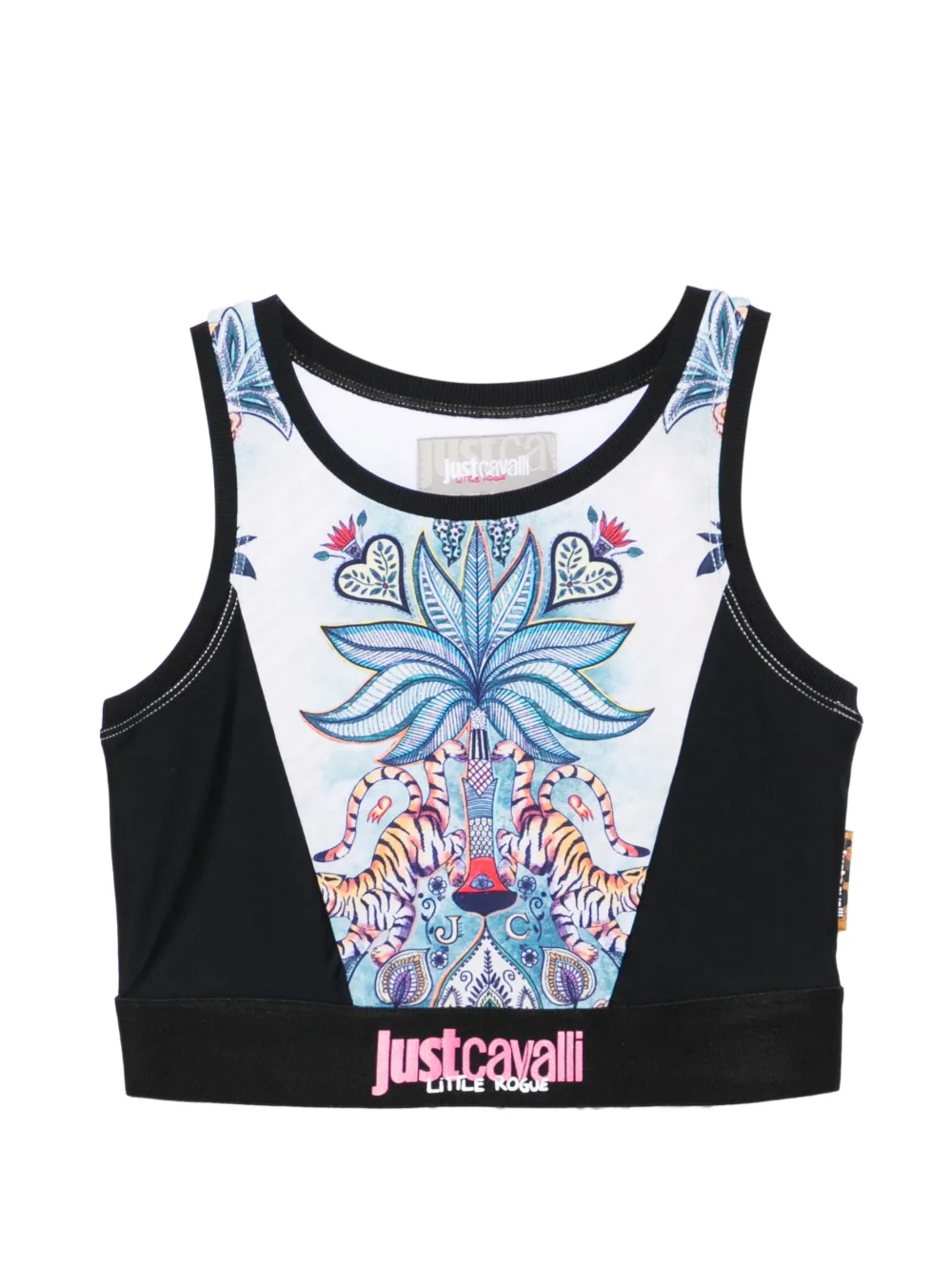 Just Cavalli Little Rogue garden-print tank top - Nero