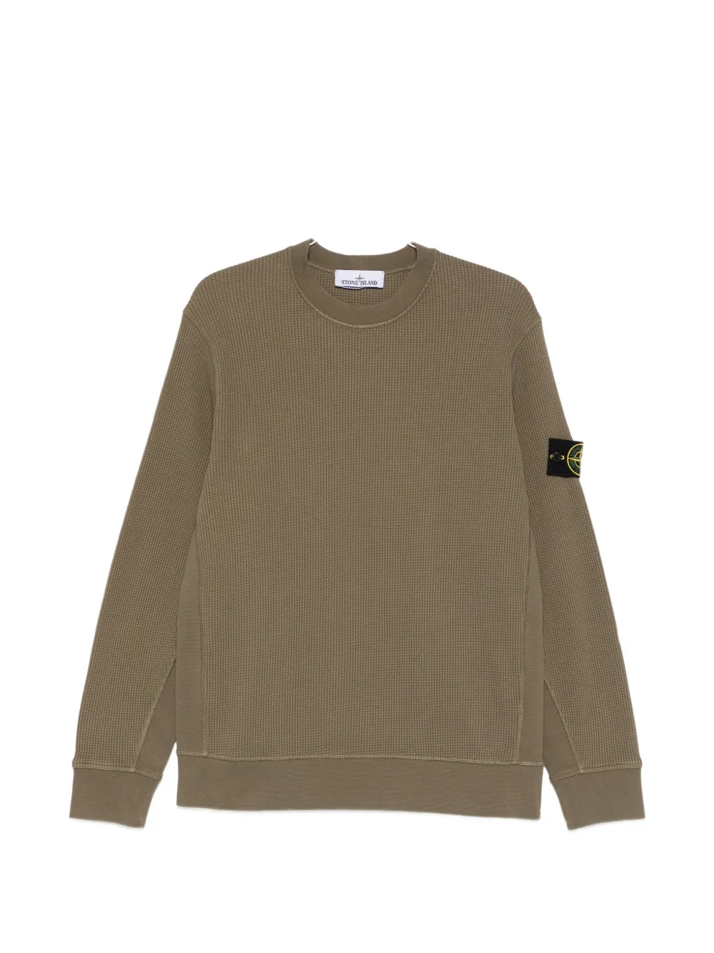 Stone Island waffle-knit patch sweatshirt - Verde