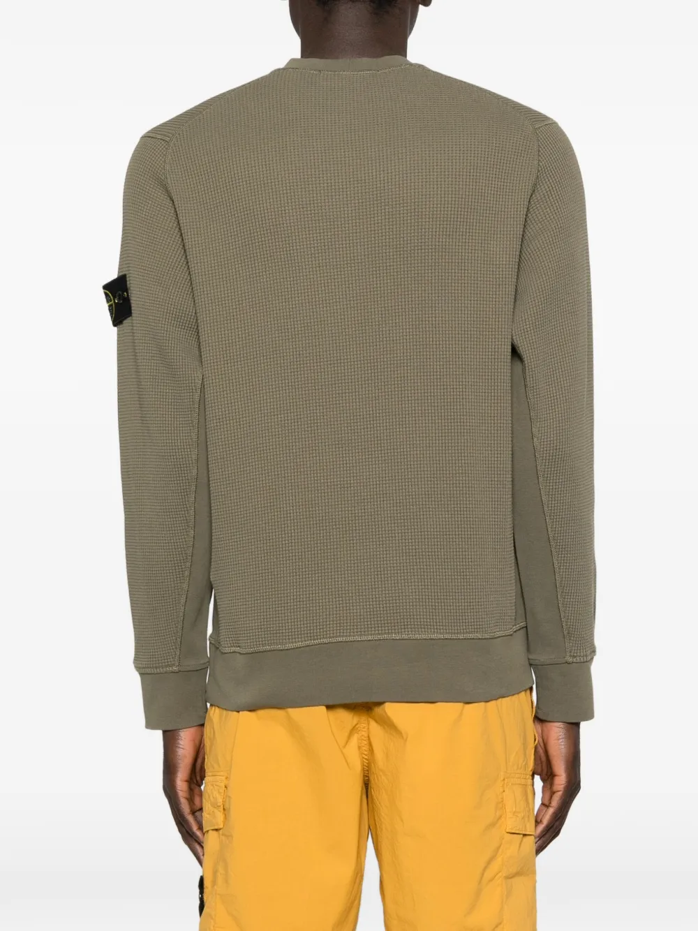 Stone Island Wafel gebreide sweater met patch Groen