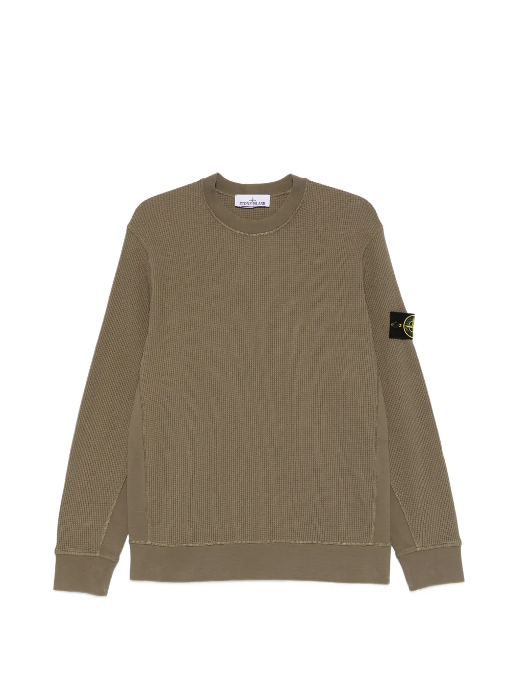 Stone Island waffle-knit patch sweatshirt - Verde