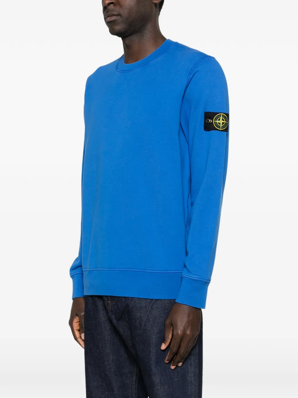 Stone Island Sweater met patch en ronde hals Blauw