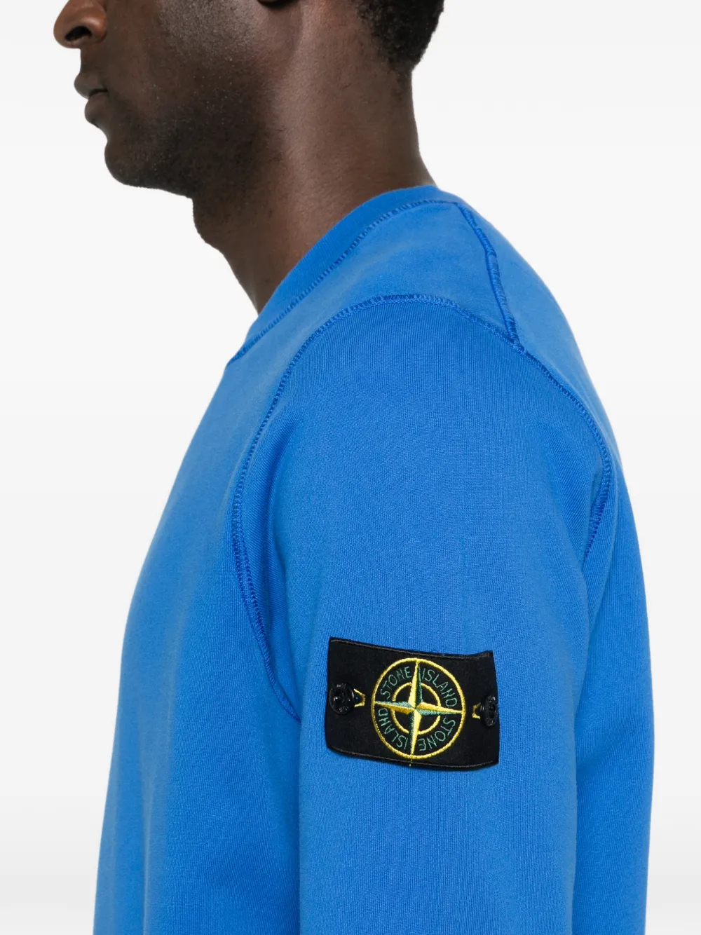 Stone Island Sweater met patch en ronde hals Blauw