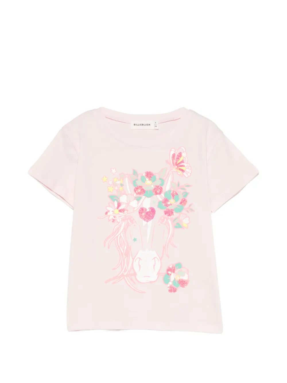 Billieblush floral sequin T-shirt - Rosa