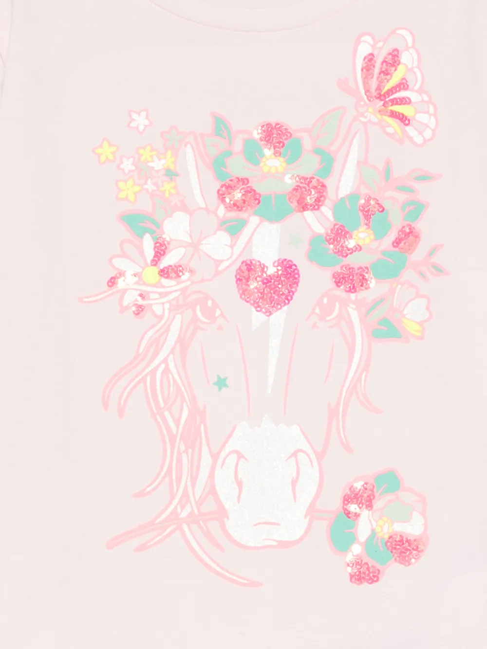  Billieblush Floral Sequin T-shirt - Pink 