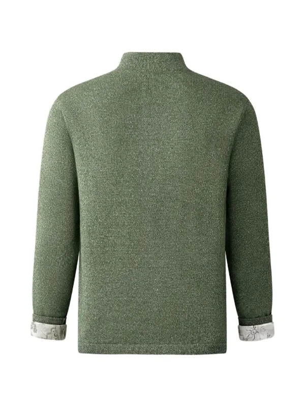SHANGHAITANG ニットジャケット カシミヤ シルク 上海灘リバーシブル Shanghai Tang Tang Cardigan | Green | FARFETCH JO