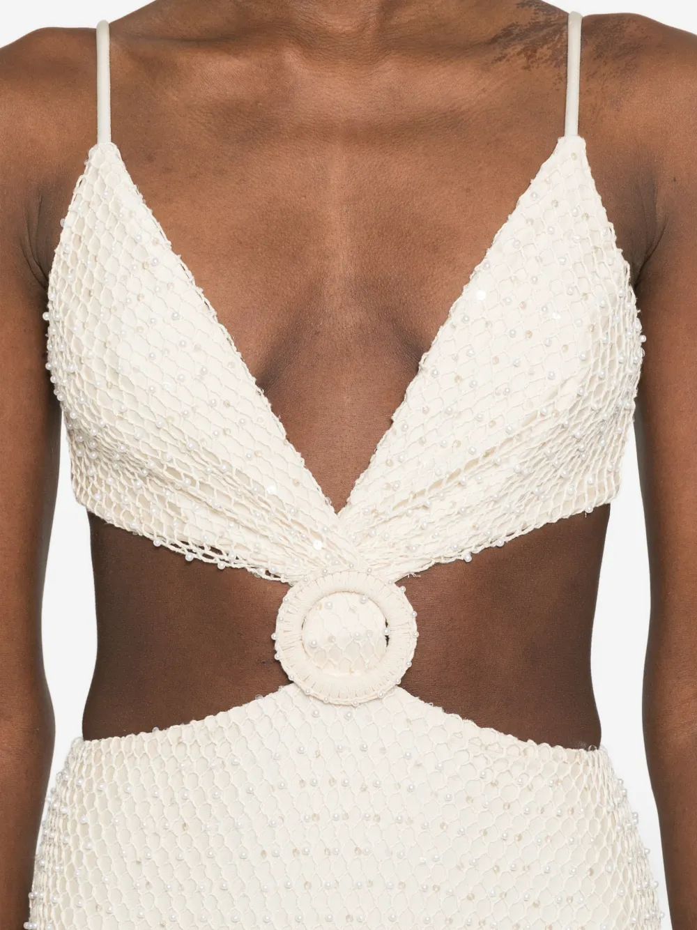 Cutout Embellished Maxi Dress