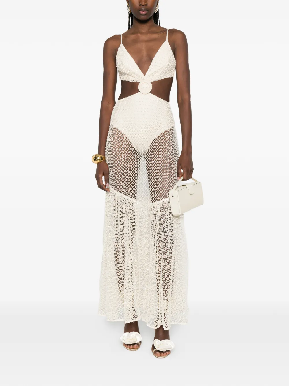 Cutout Embellished Maxi Dress