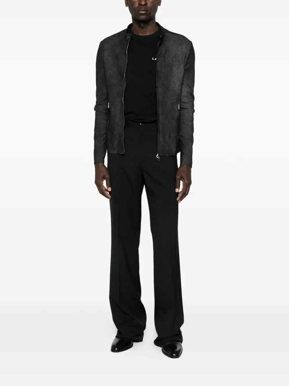 Giorgio Brato Zipped Leather Jacket | Black | FARFETCH RO