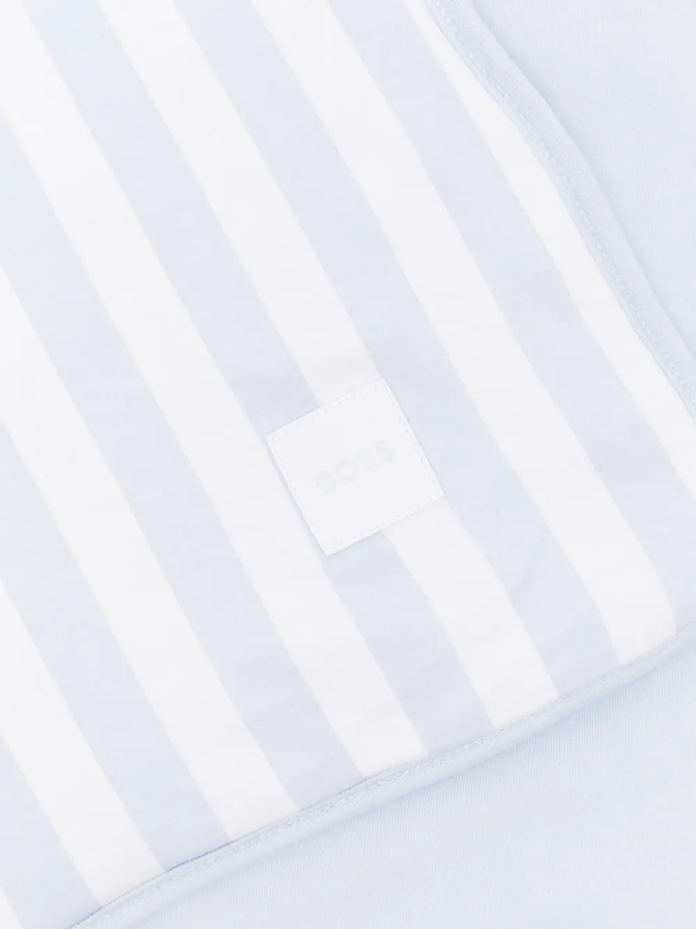  Boss Kidswear Striped Logo-patch Blanket - Blue 