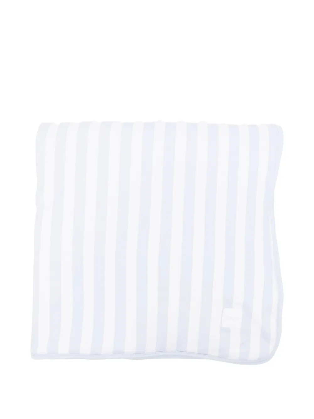 BOSS Kidswear striped logo-patch blanket - Blu
