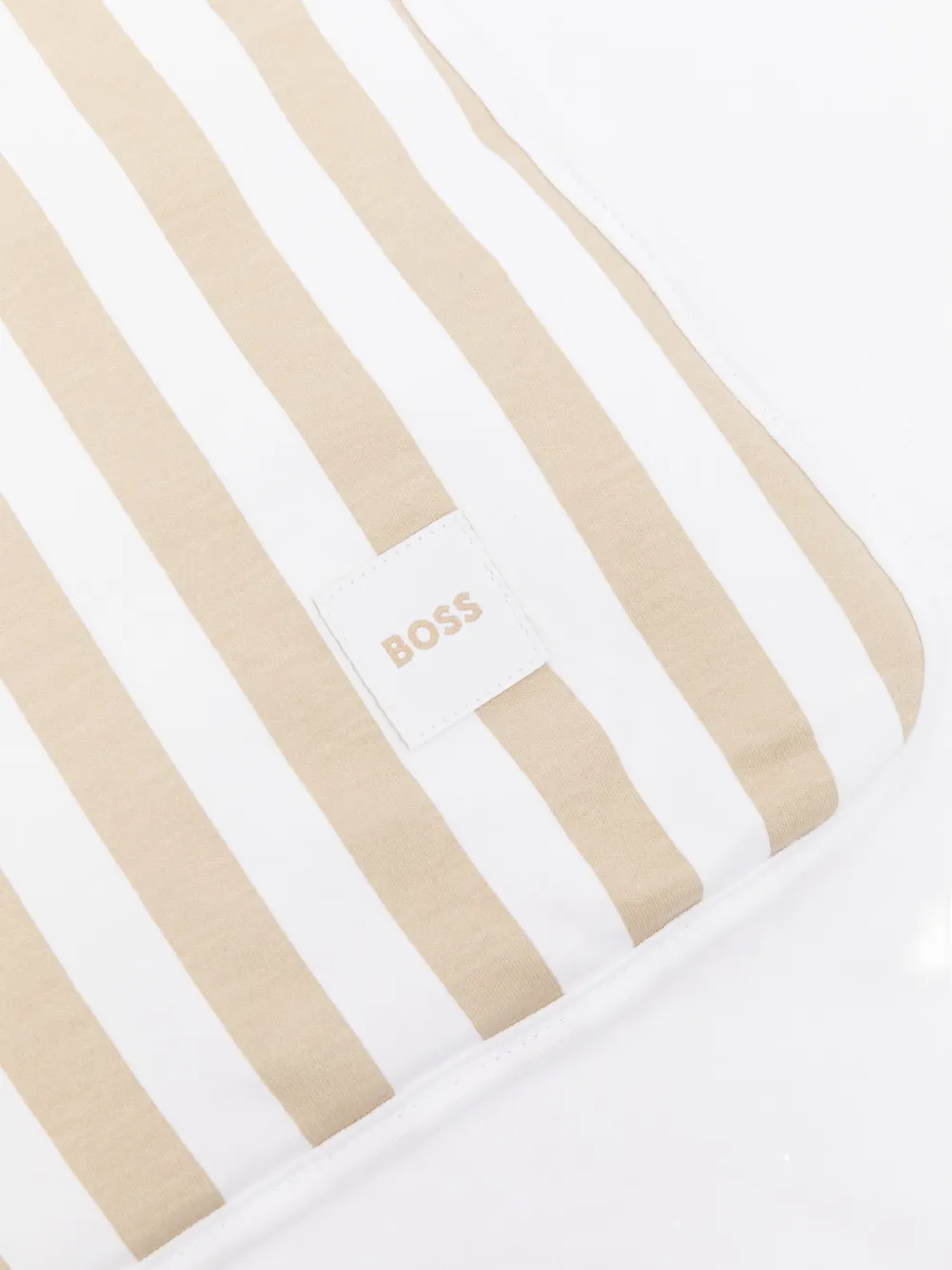  Boss Kidswear Striped Logo-print Blanket - White 