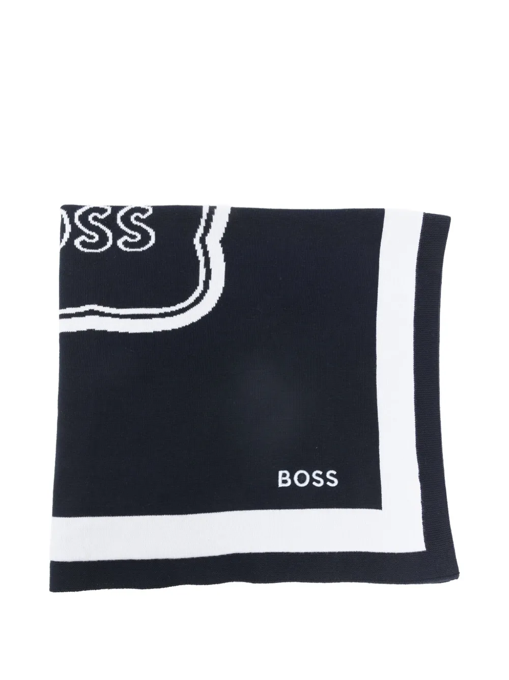 BOSS Kidswear logo-embroidered blanket - Nero
