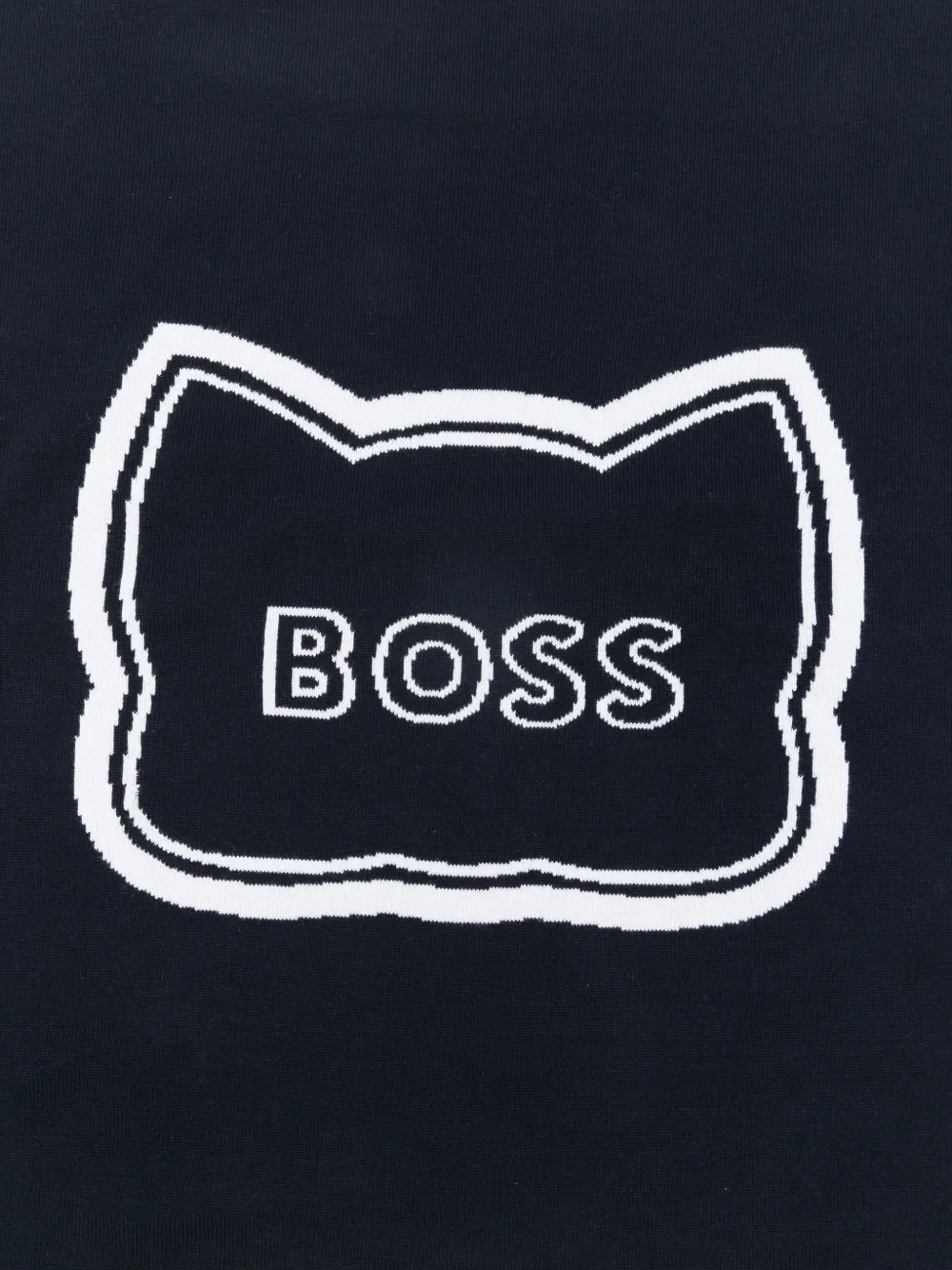 BOSS Kidswear logo-embroidered blanket - Zwart