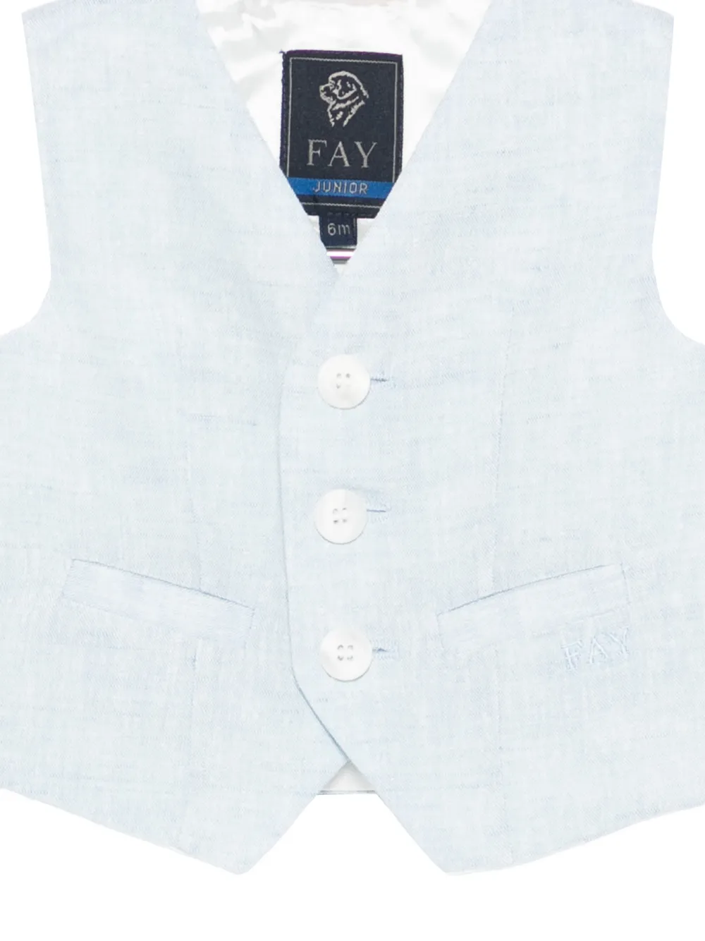  Fay Kids Button Vest - Blue 