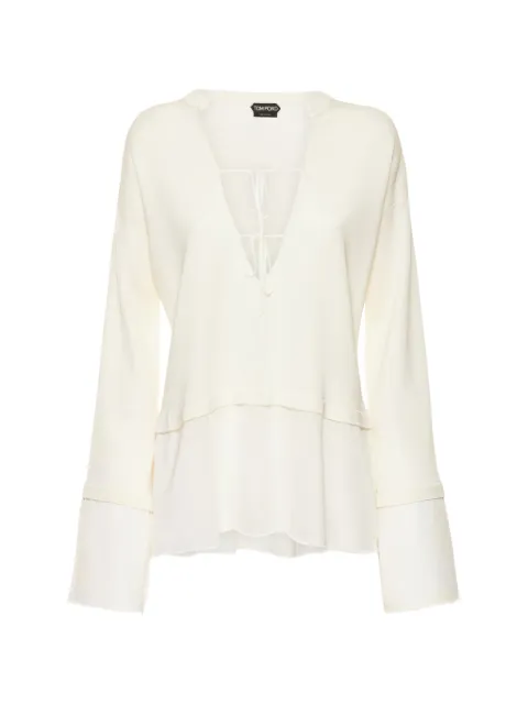 TOM FORD blusa con cuello en V