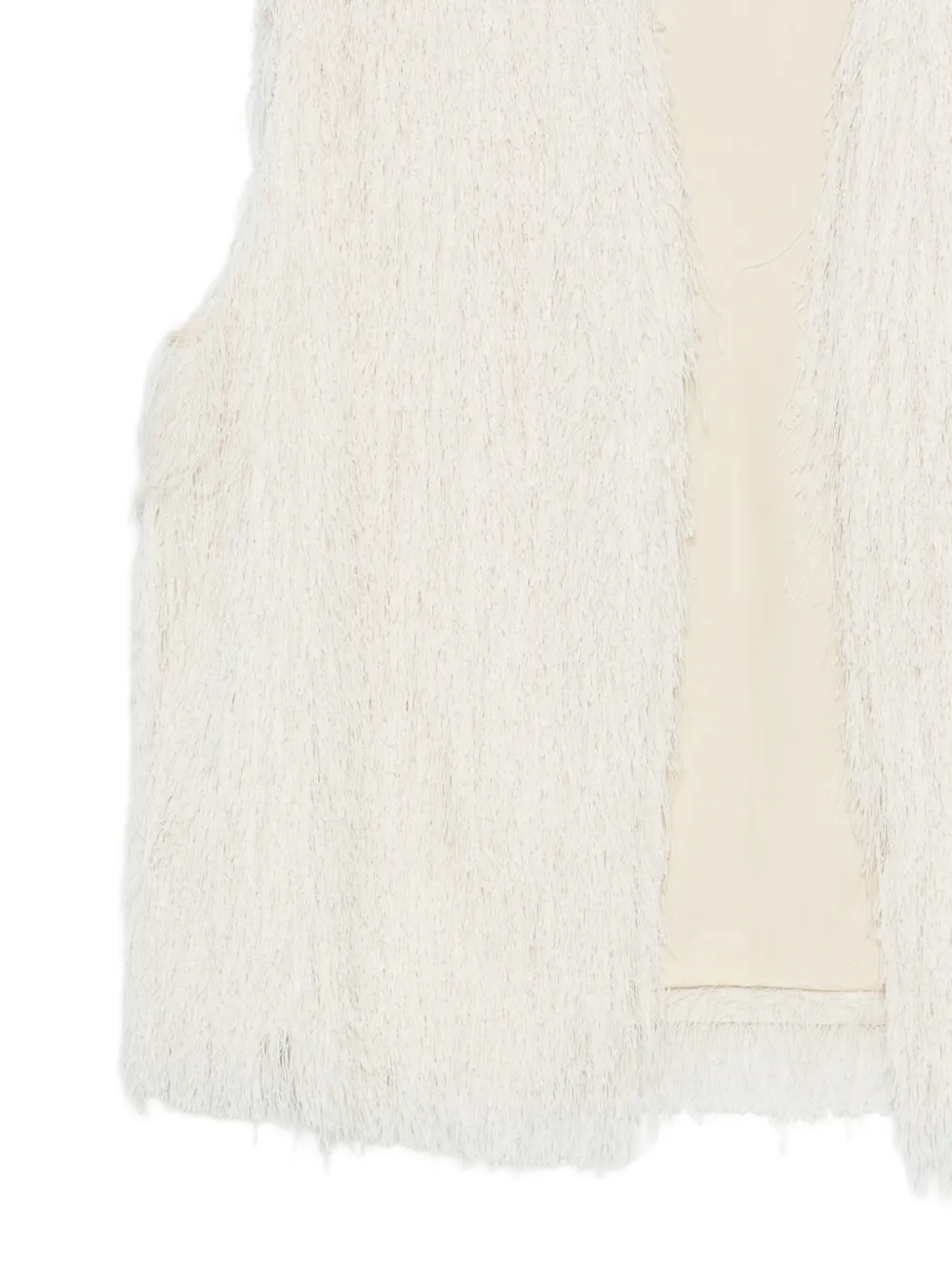 Alysi Gilet met franje Beige