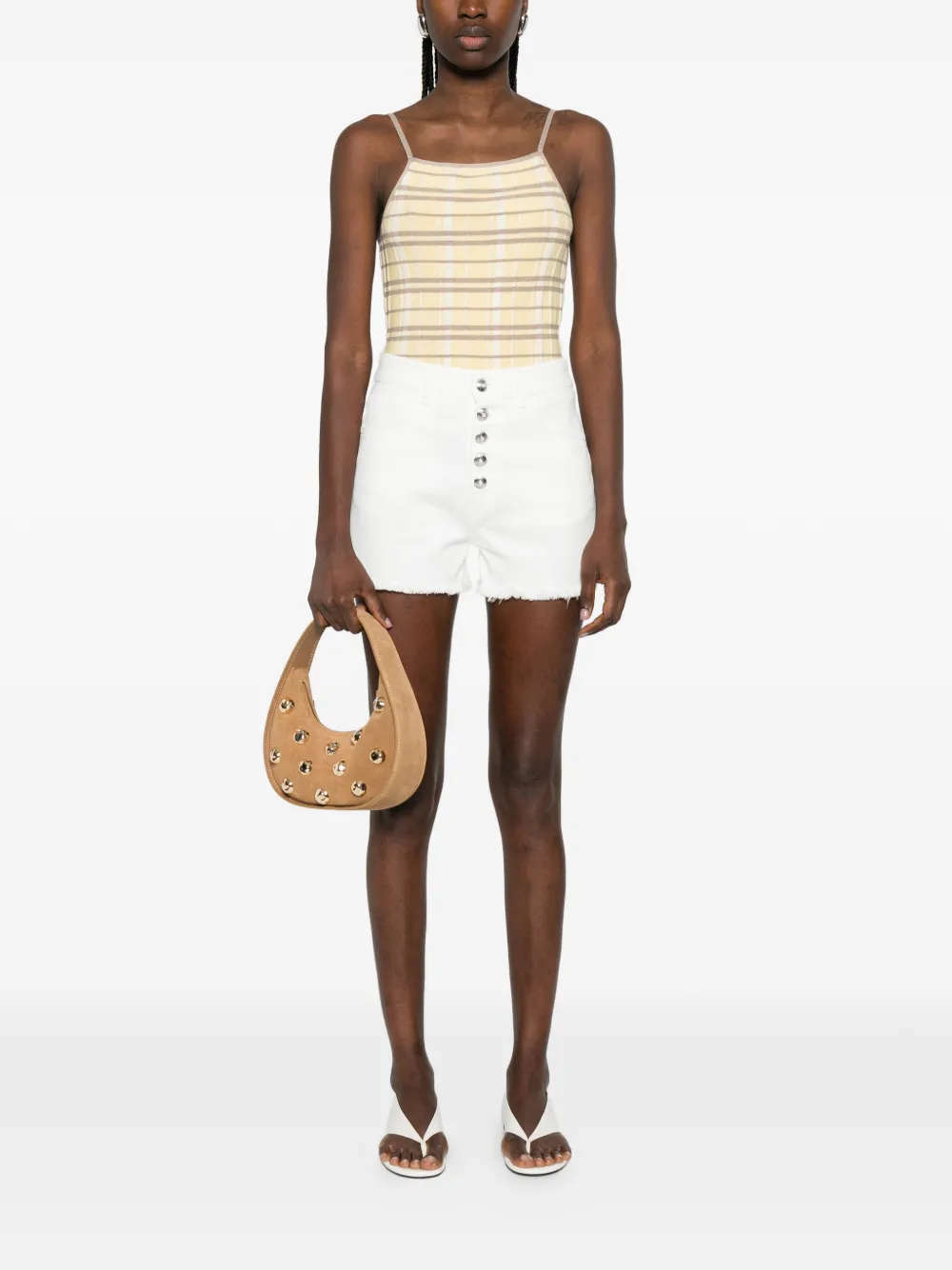  Dondup Button-fastening Frayed Shorts - White 