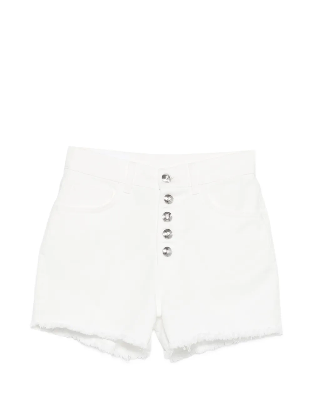 DONDUP button-fastening frayed shorts - Bianco