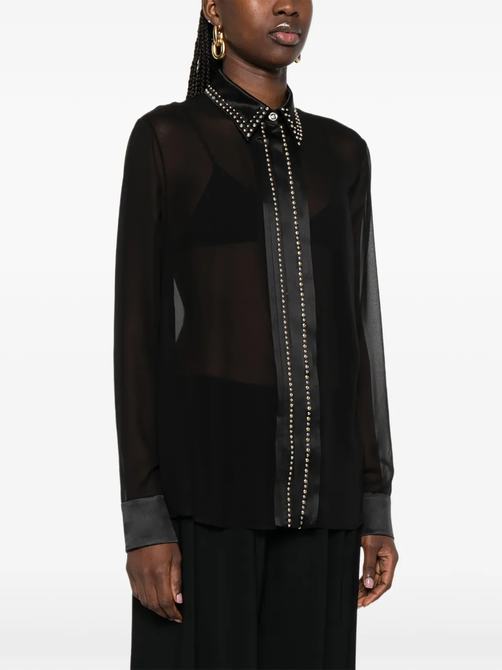  Versace Camicia Con Borchie - Nero 