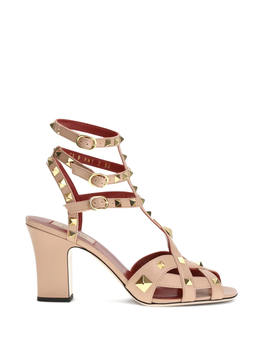 Valentino Garavani Gekooide sandalen met studs Beige