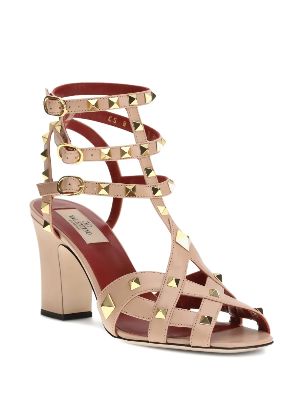 Valentino Garavani Gekooide sandalen met studs Beige