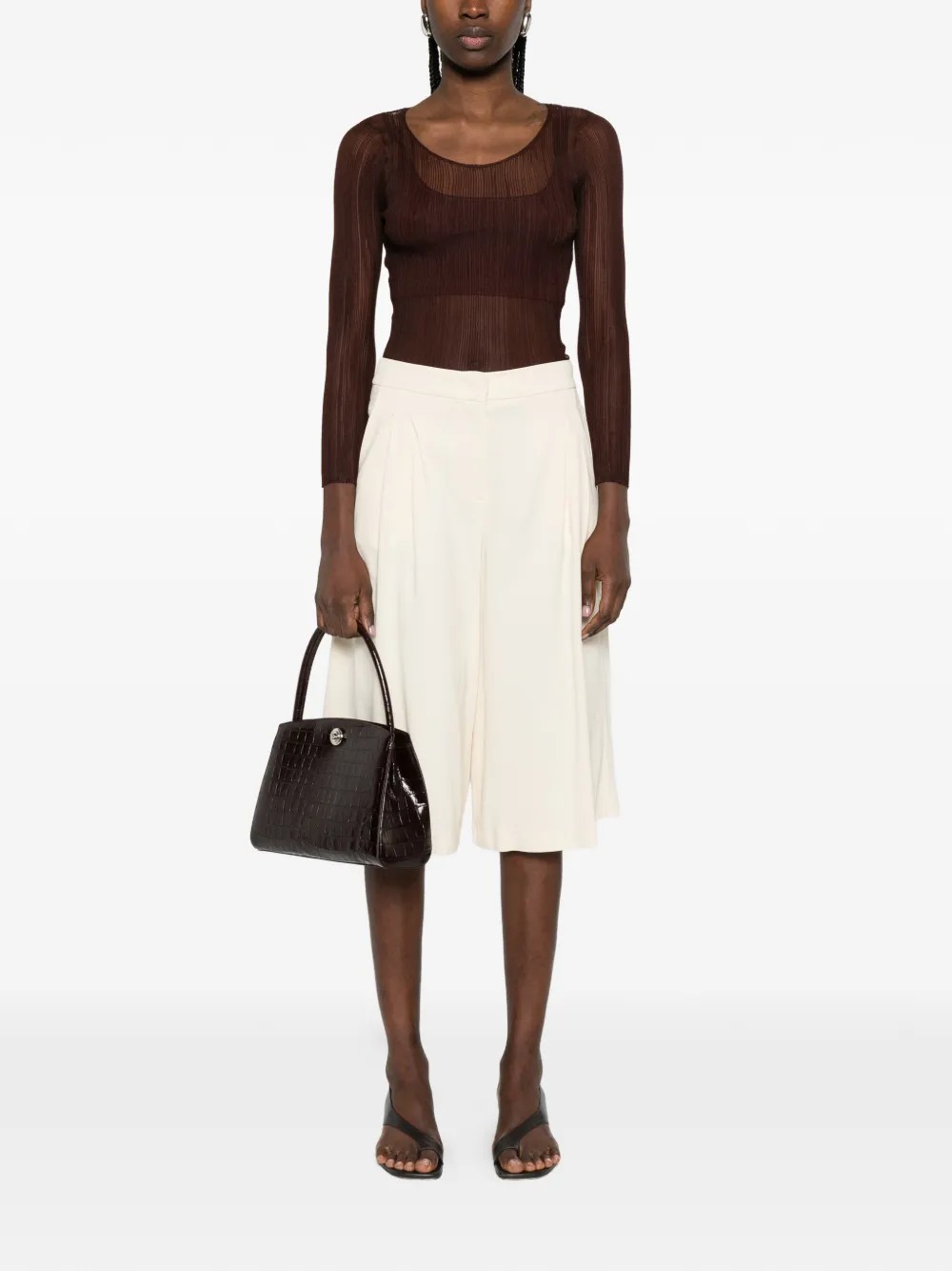  Twinset Pleated Shorts - Neutrals 
