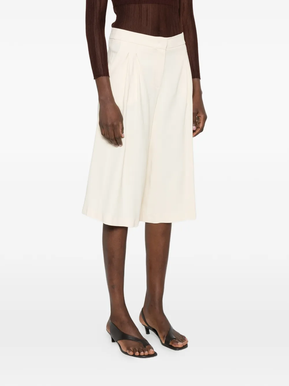  Twinset Pleated Shorts - Neutrals 