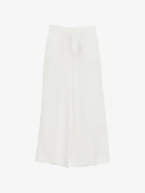 TWINSET linen blend wide leg trousers