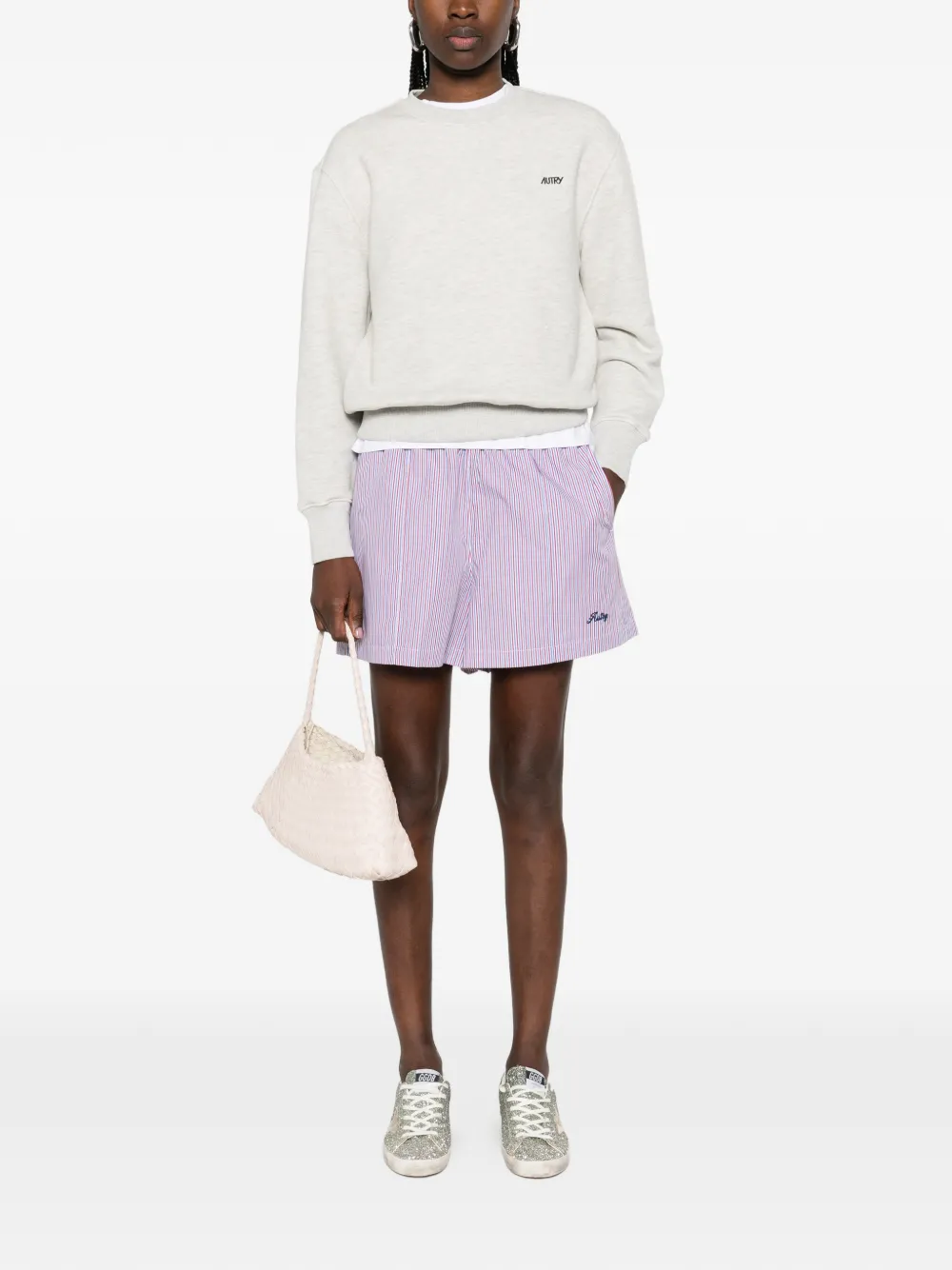  Autry Striped Embroidered Shorts 