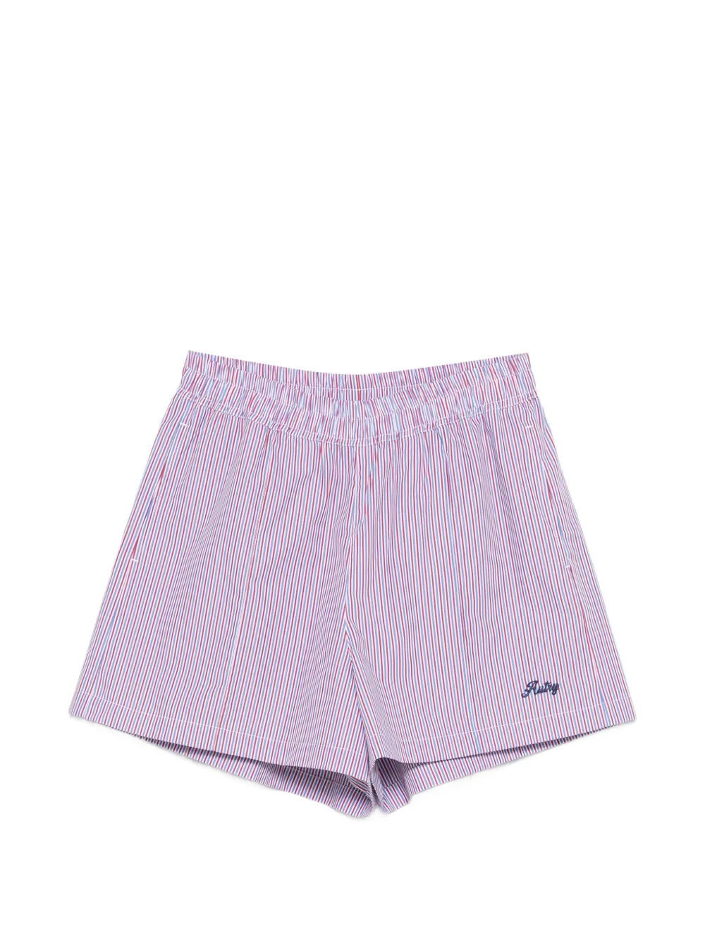 Autry striped embroidered shorts - Rosso