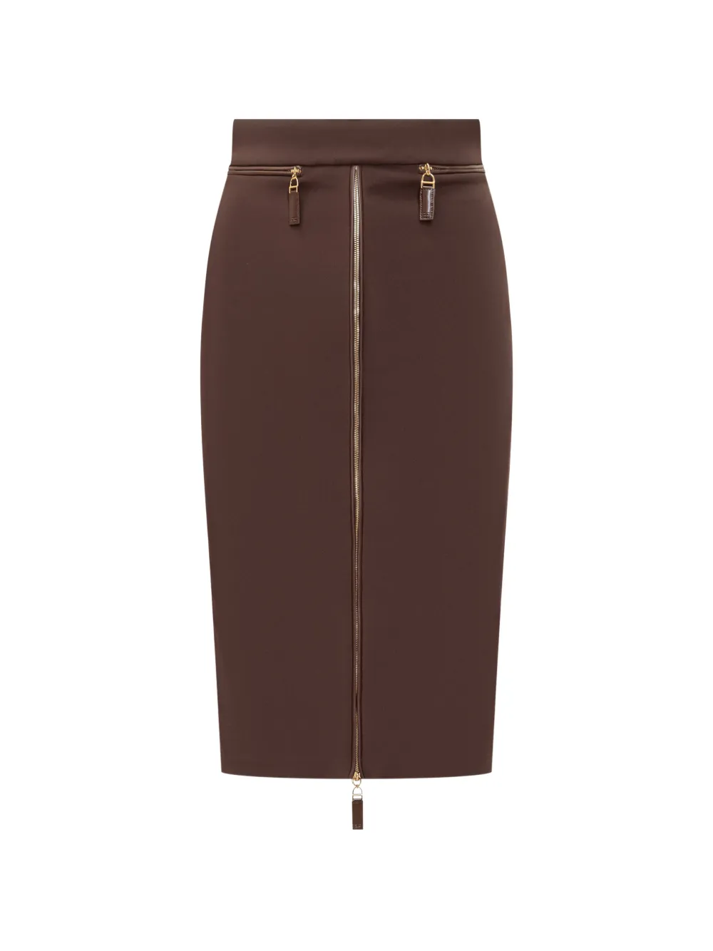 Elisabetta Franchi zip pencil skirt - Marrone