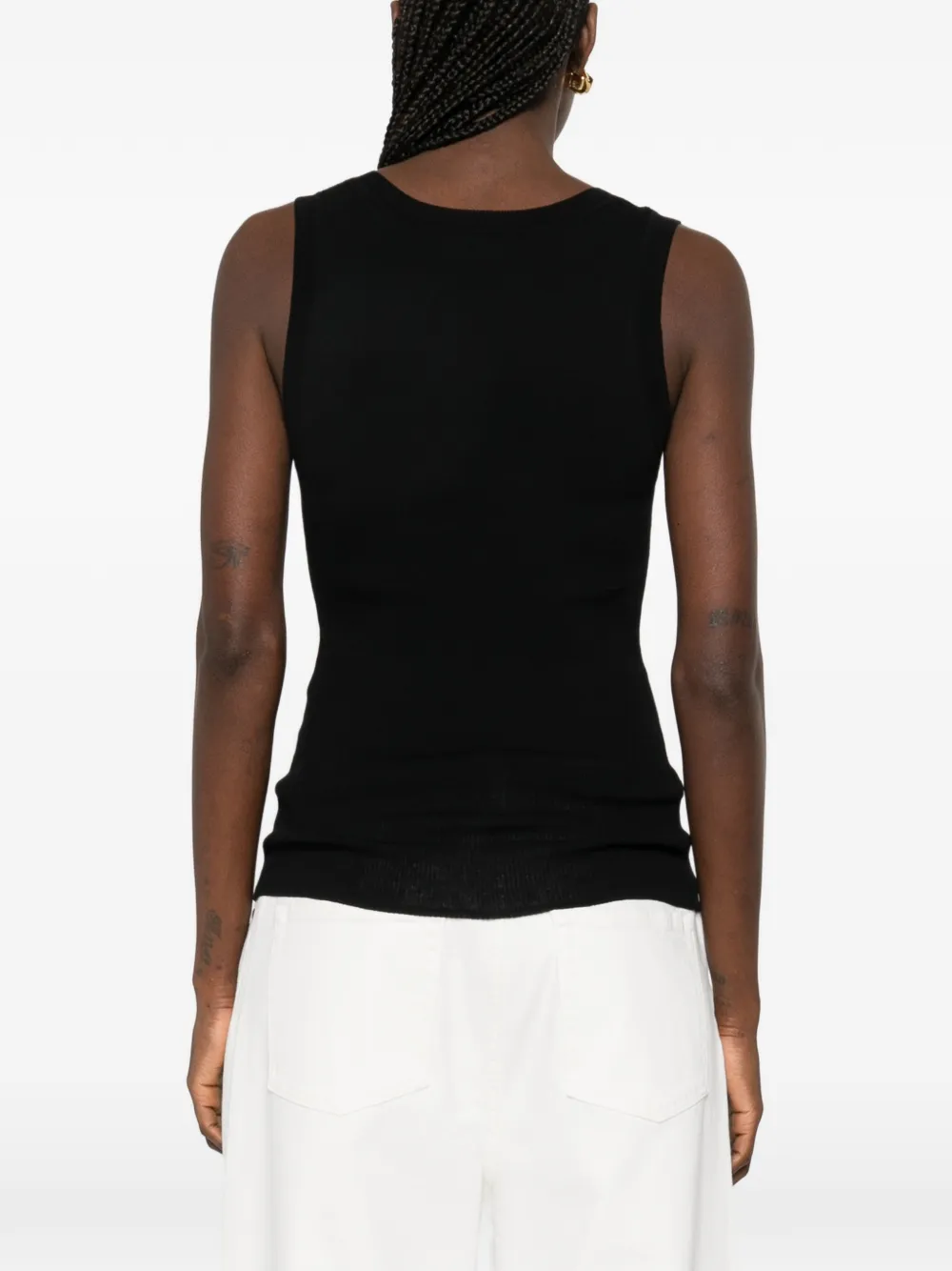P.A.R.O.S.H. Geribbelde top Zwart