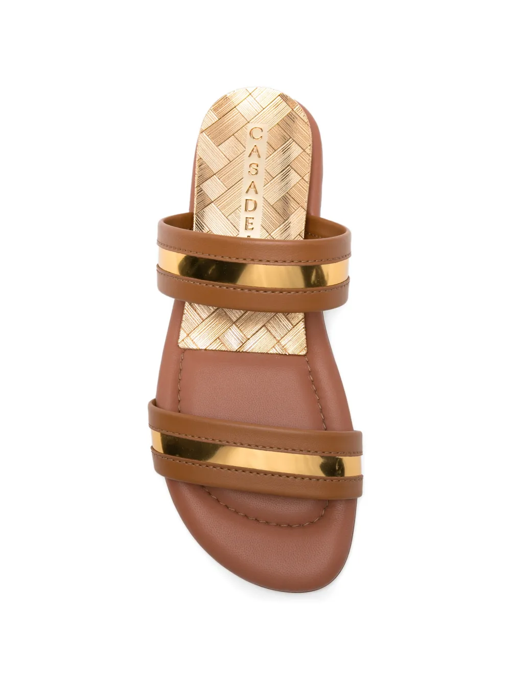 Casadei Florence metallic-trimmed leather sandals Bruin