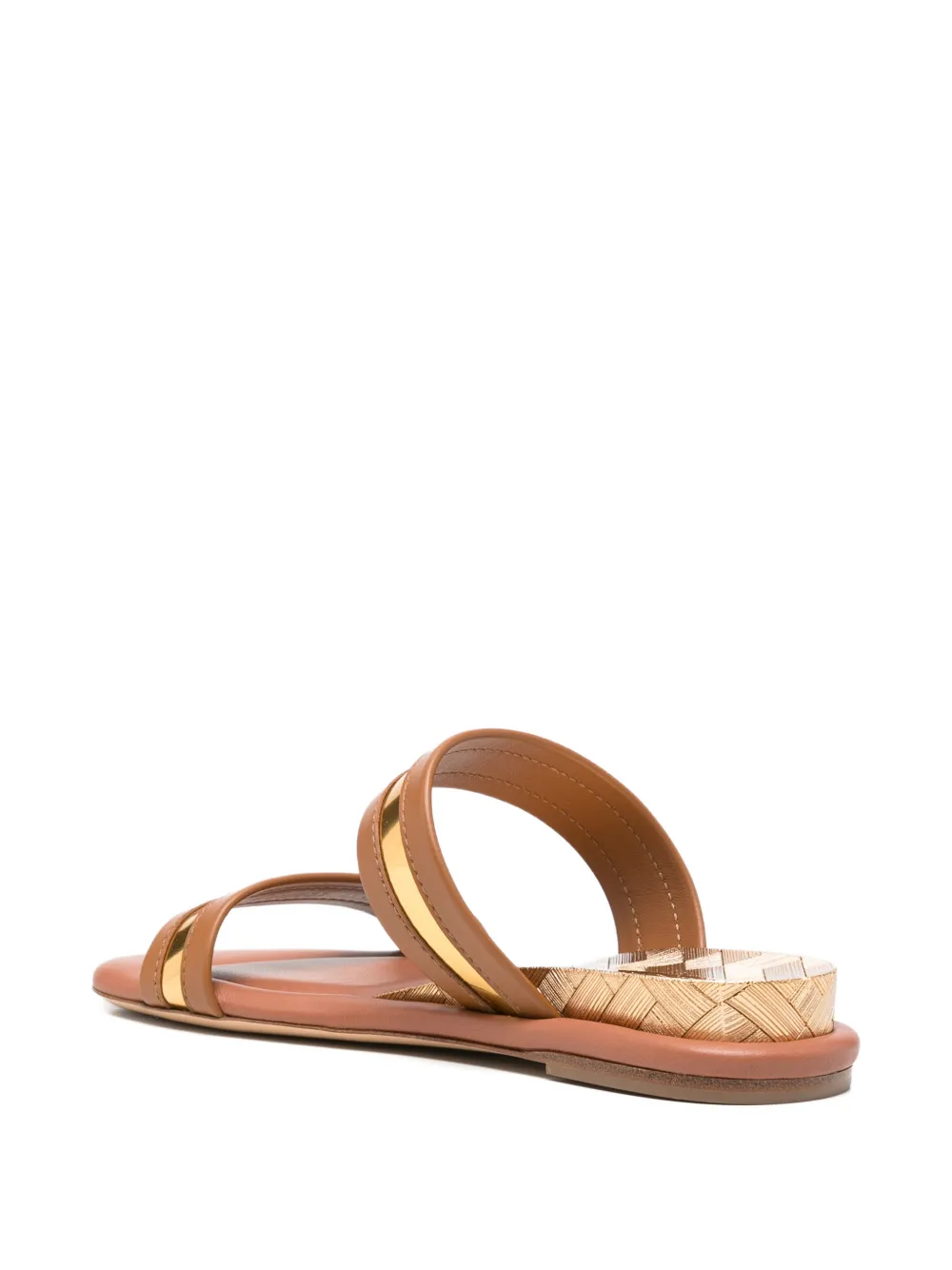 Casadei Florence metallic-trimmed leather sandals Bruin