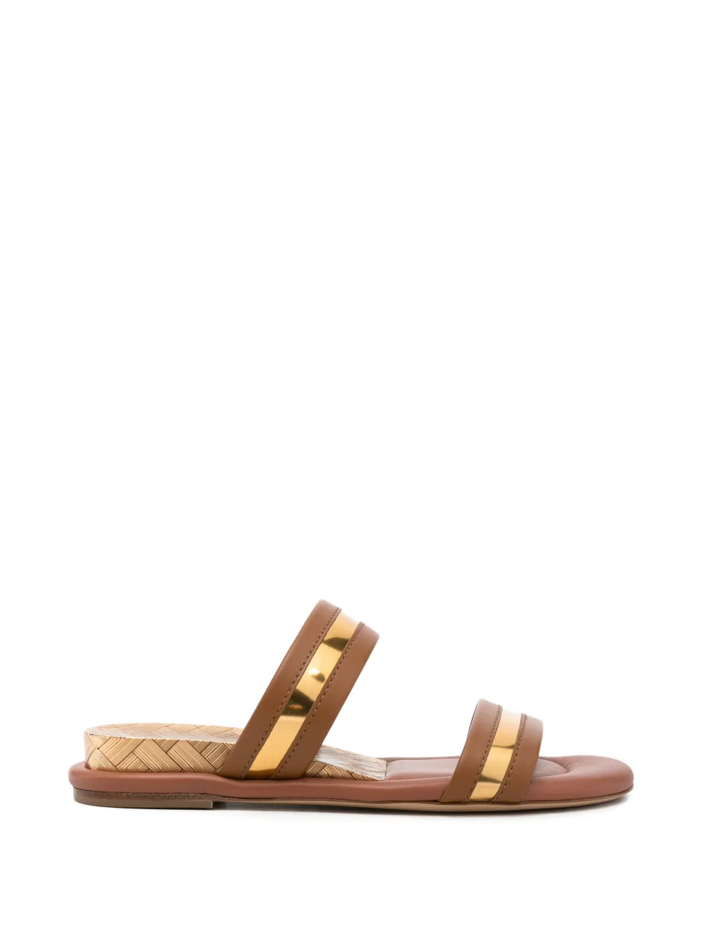 Casadei Florence metallic-trimmed leather sandals Bruin