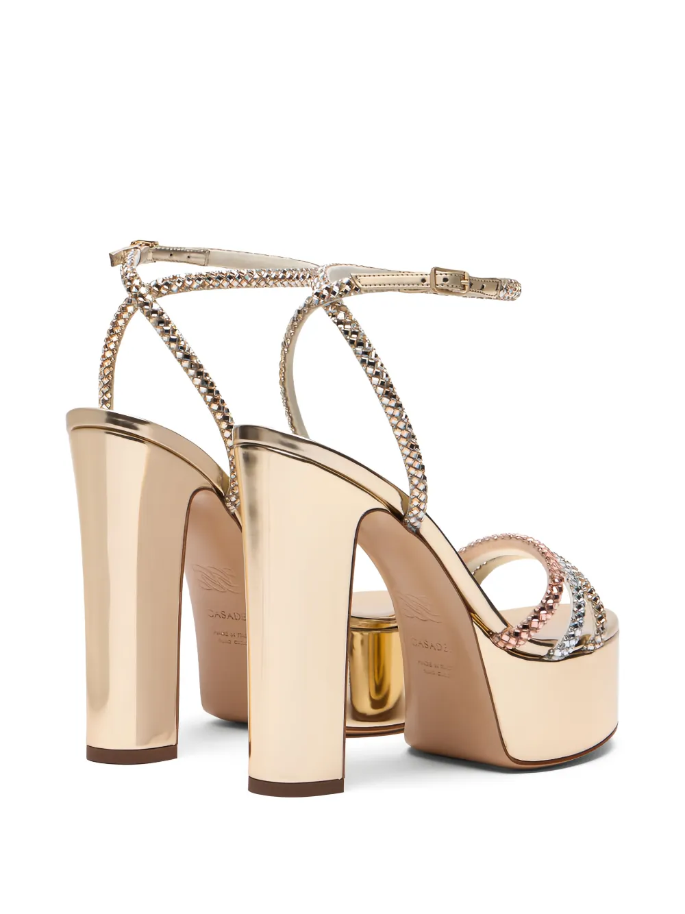 Casadei Patty Andromeda sandalen met plateauzool Goud