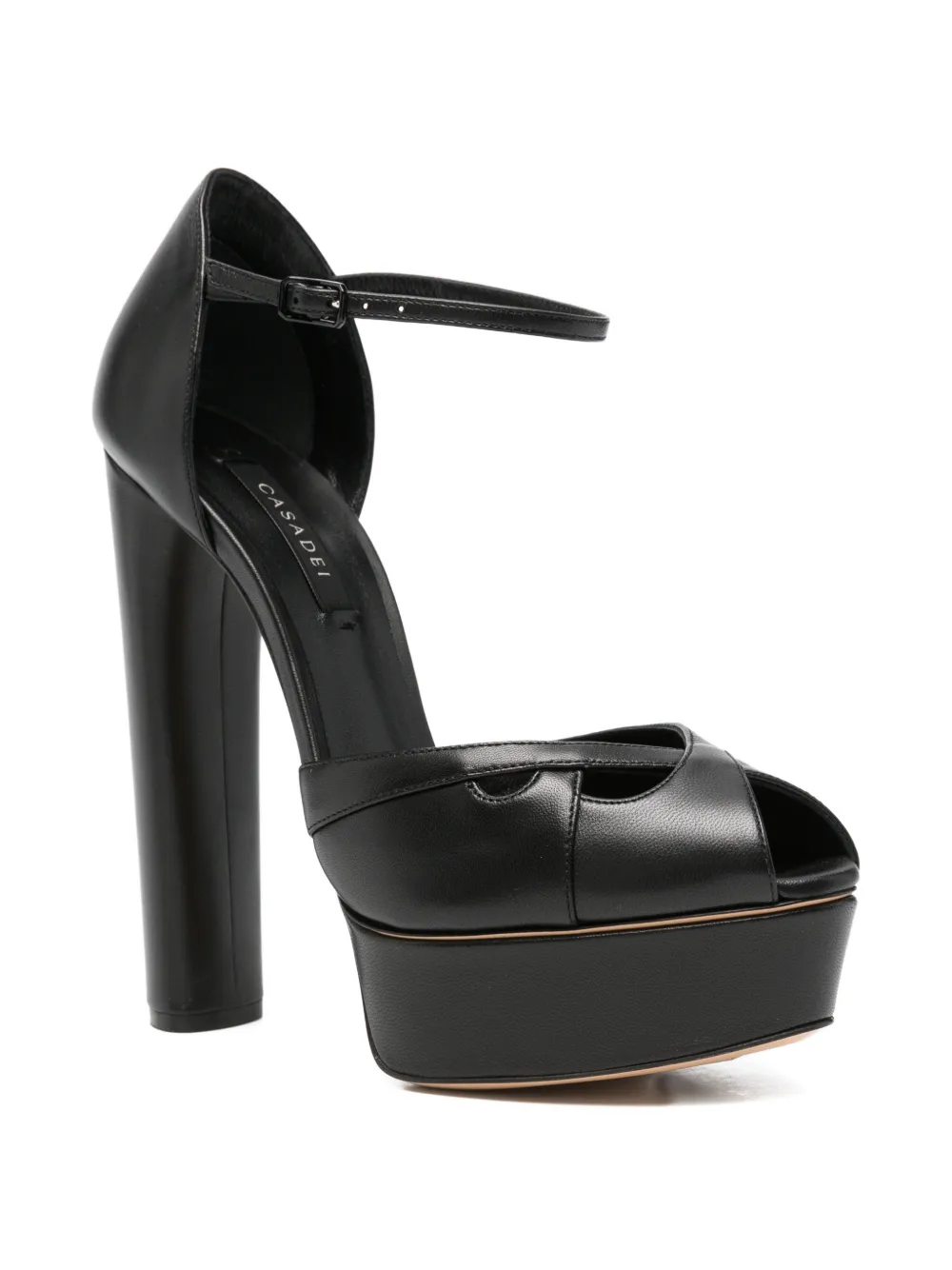 Casadei cut-out platform sandals Zwart