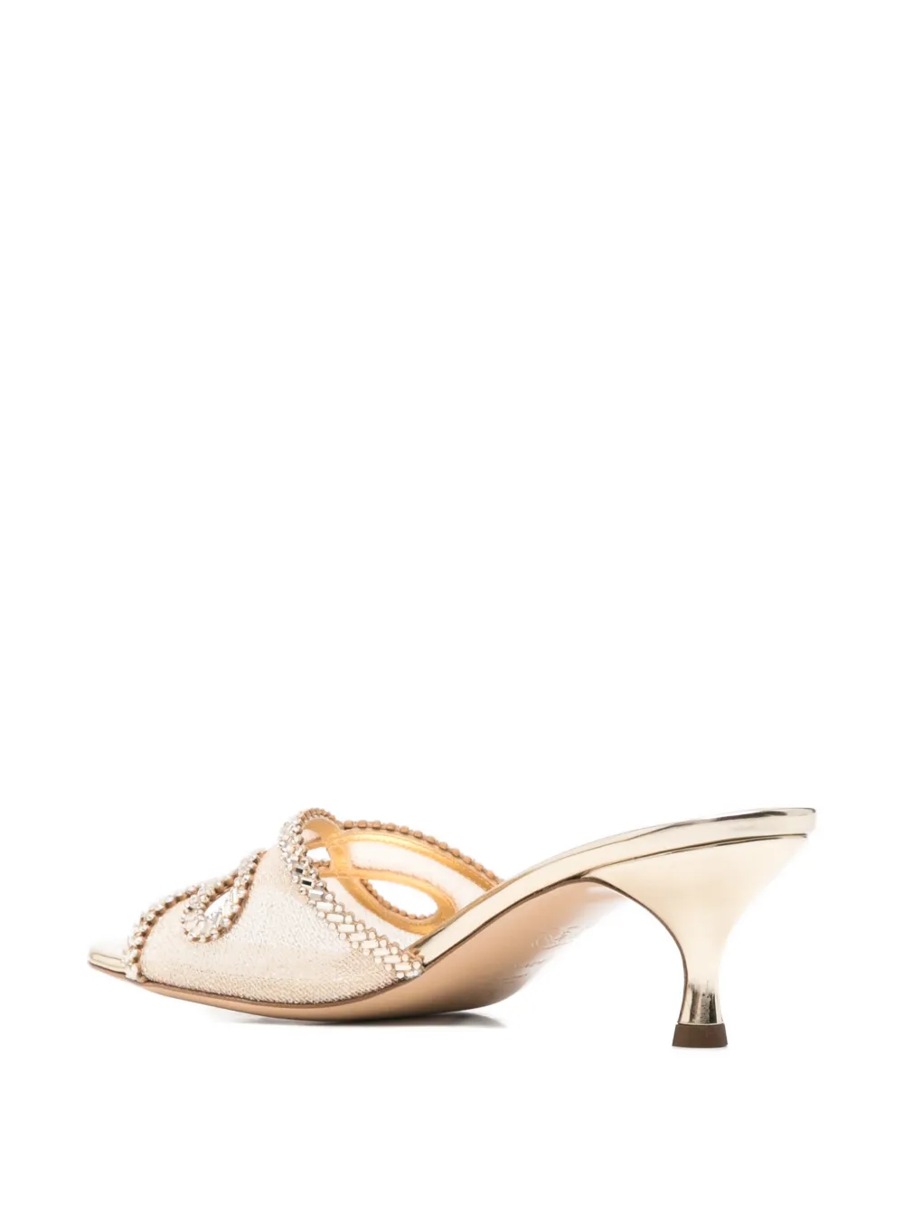 Casadei crystal-embellished metallic sandals Goud