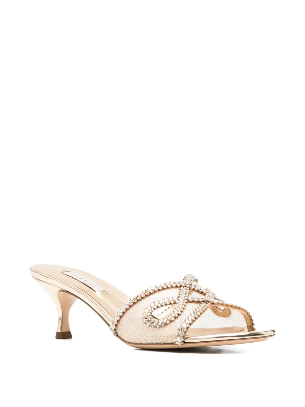 Casadei crystal-embellished metallic sandals Goud