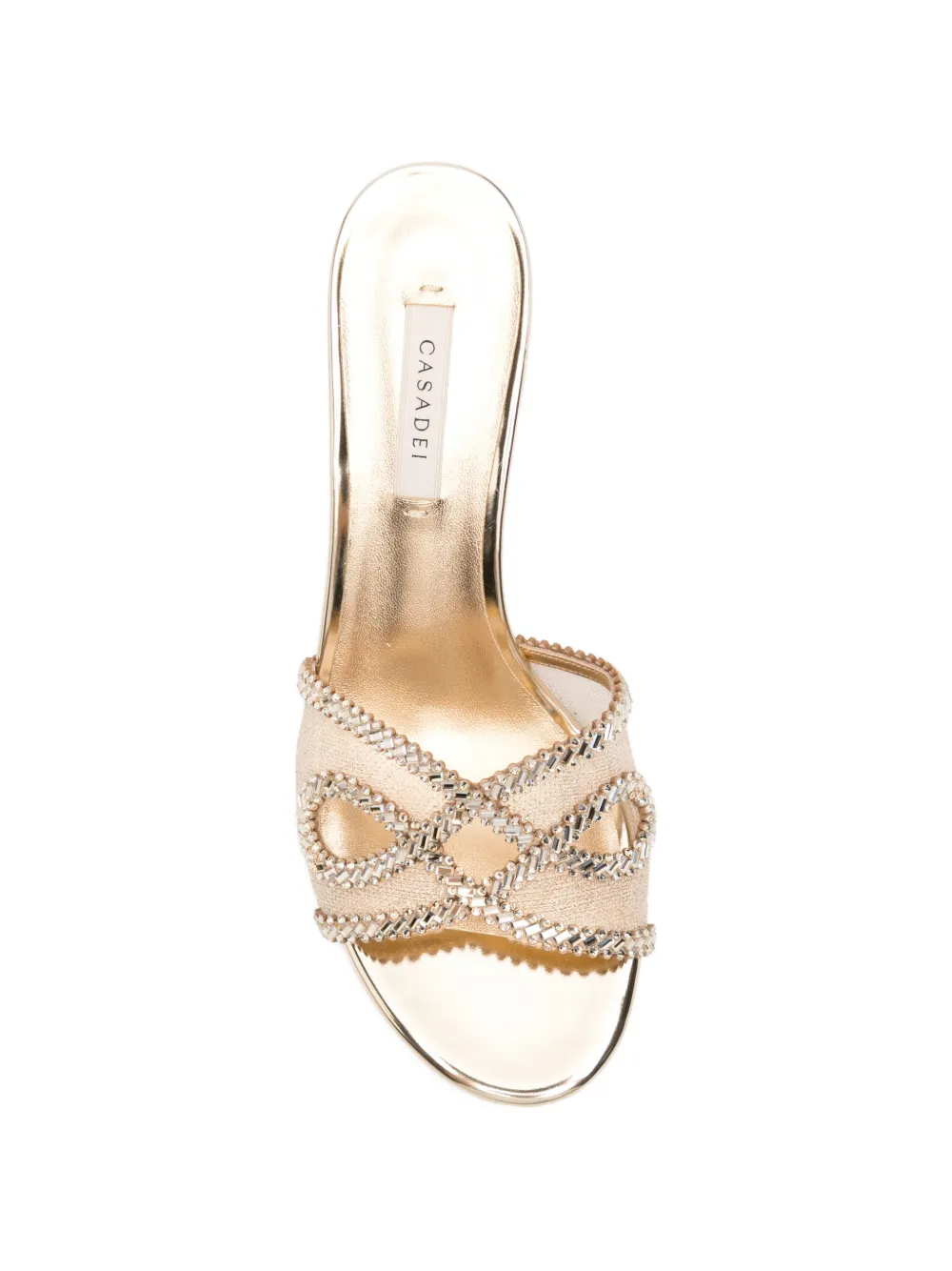 Casadei crystal-embellished metallic sandals Goud