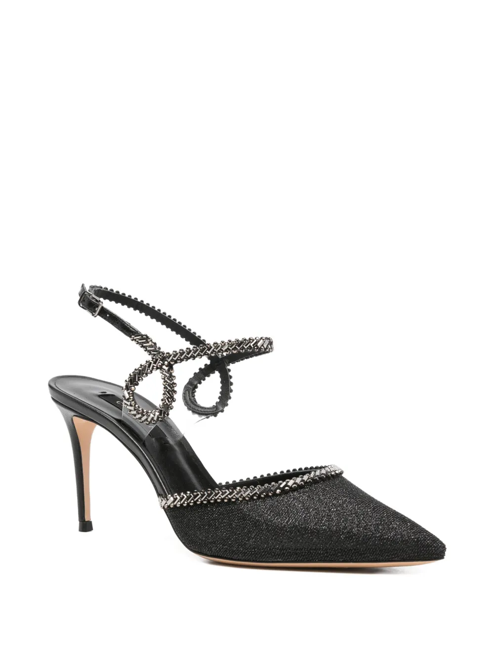Casadei Josephine crystal-embellished sandals Zwart