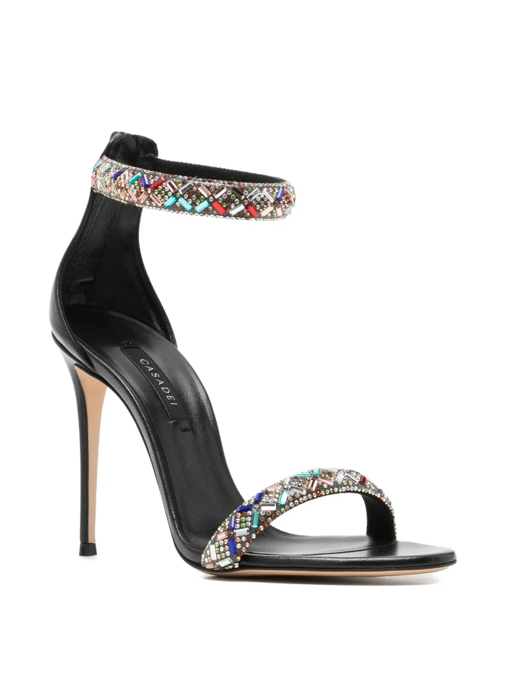 Casadei Blade Vegas crystal-embellished sandals Zwart