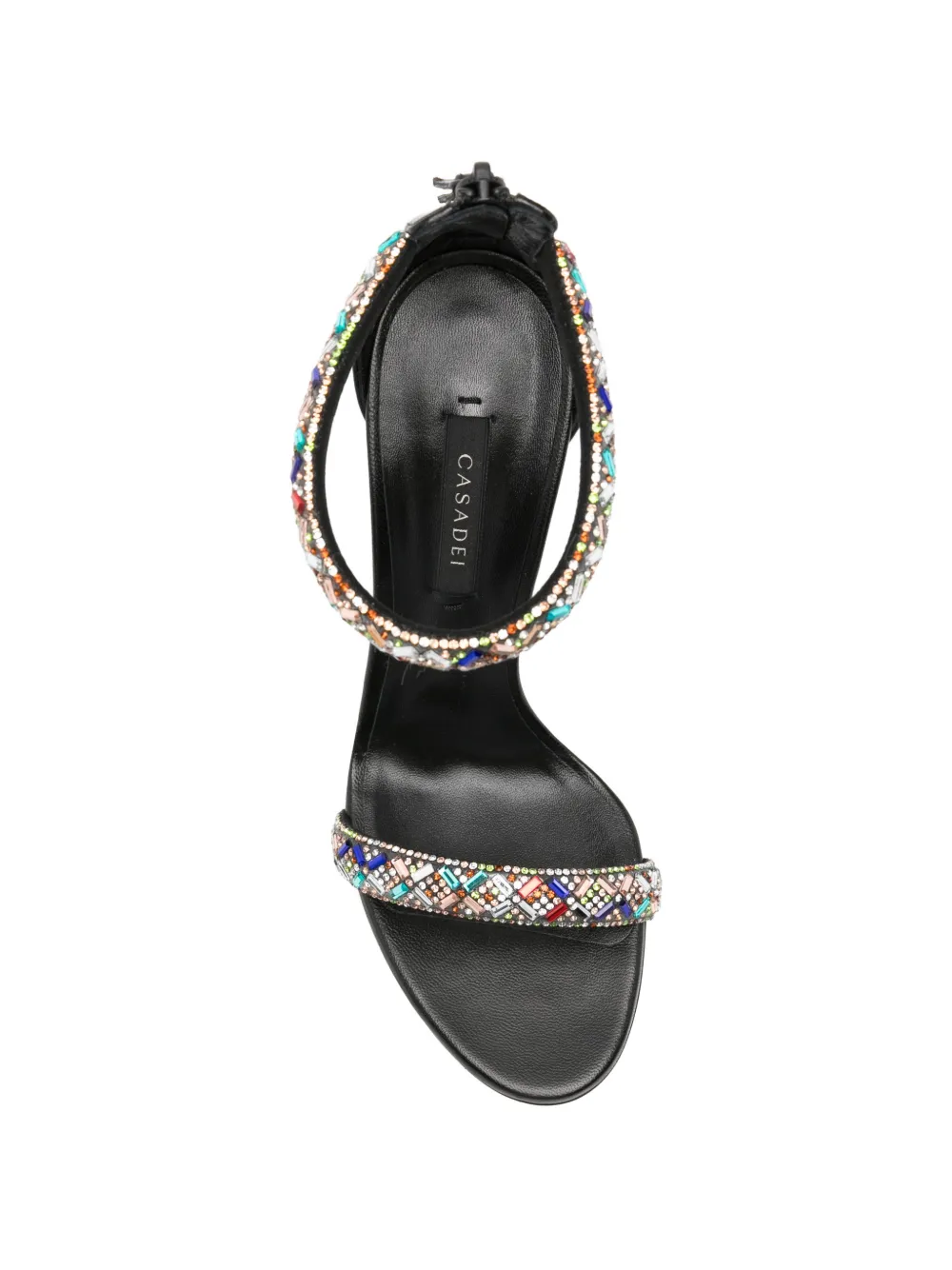 Casadei Blade Vegas crystal-embellished sandals Zwart