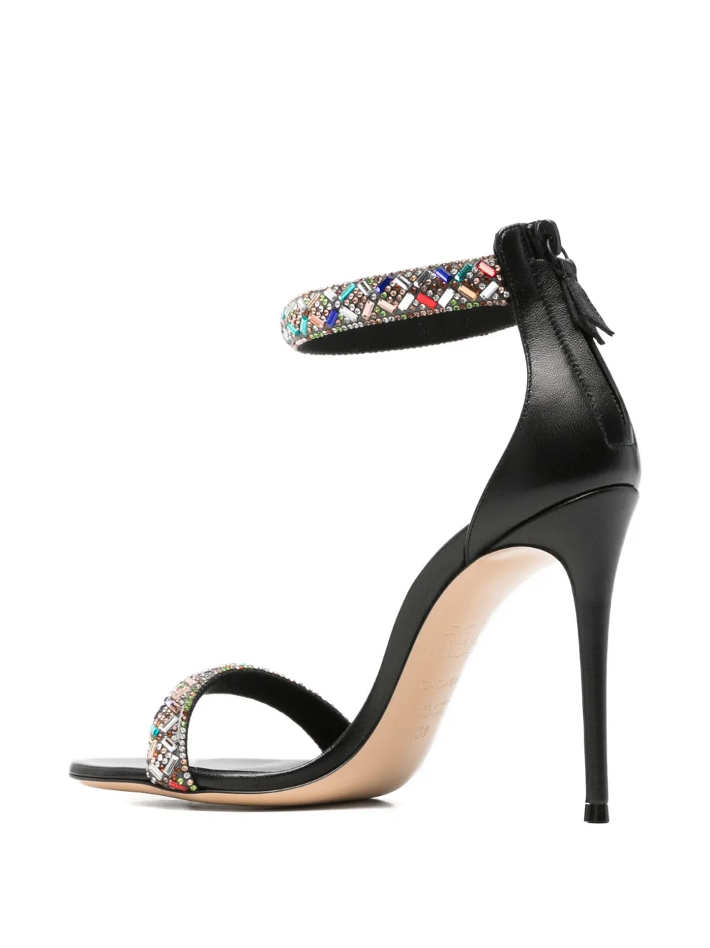 Casadei Blade Vegas crystal-embellished sandals Zwart