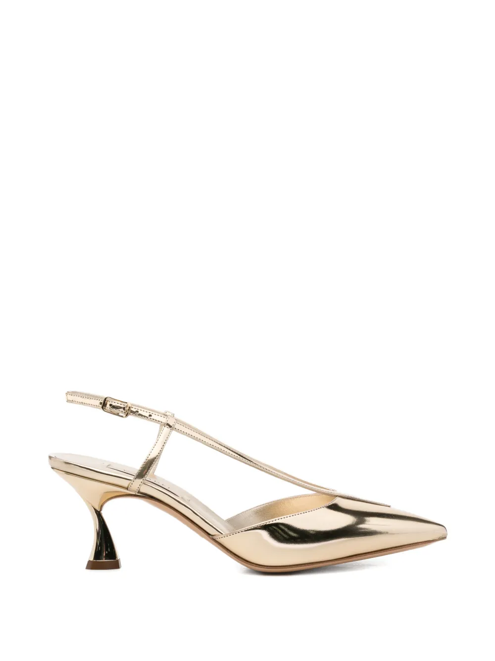 Casadei Interstellar metallic-effect pointed-toe sandals Goud