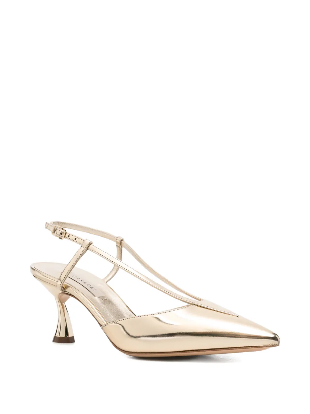 Casadei Interstellar metallic-effect pointed-toe sandals Goud